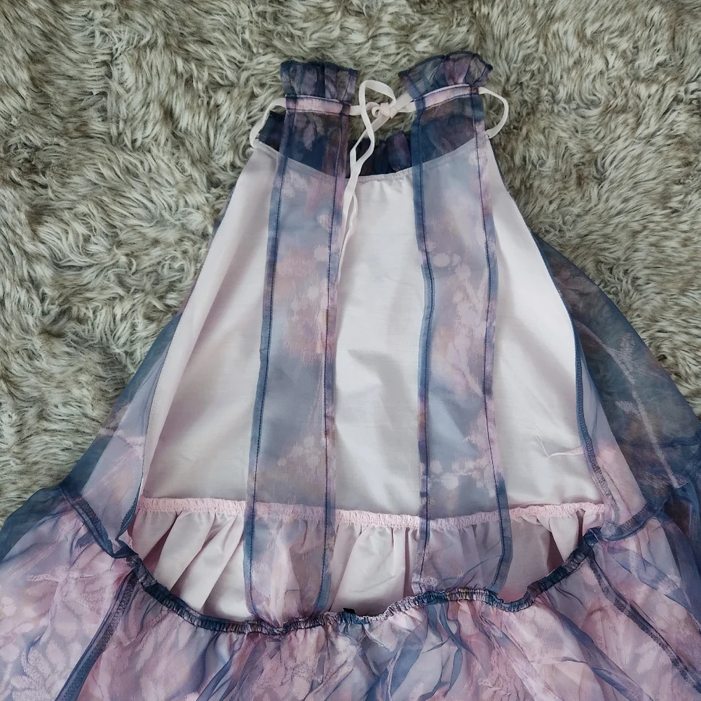 Free People Sweet Serenade Mini Dress Bluebell Combo‎ Purple Women's Size Large